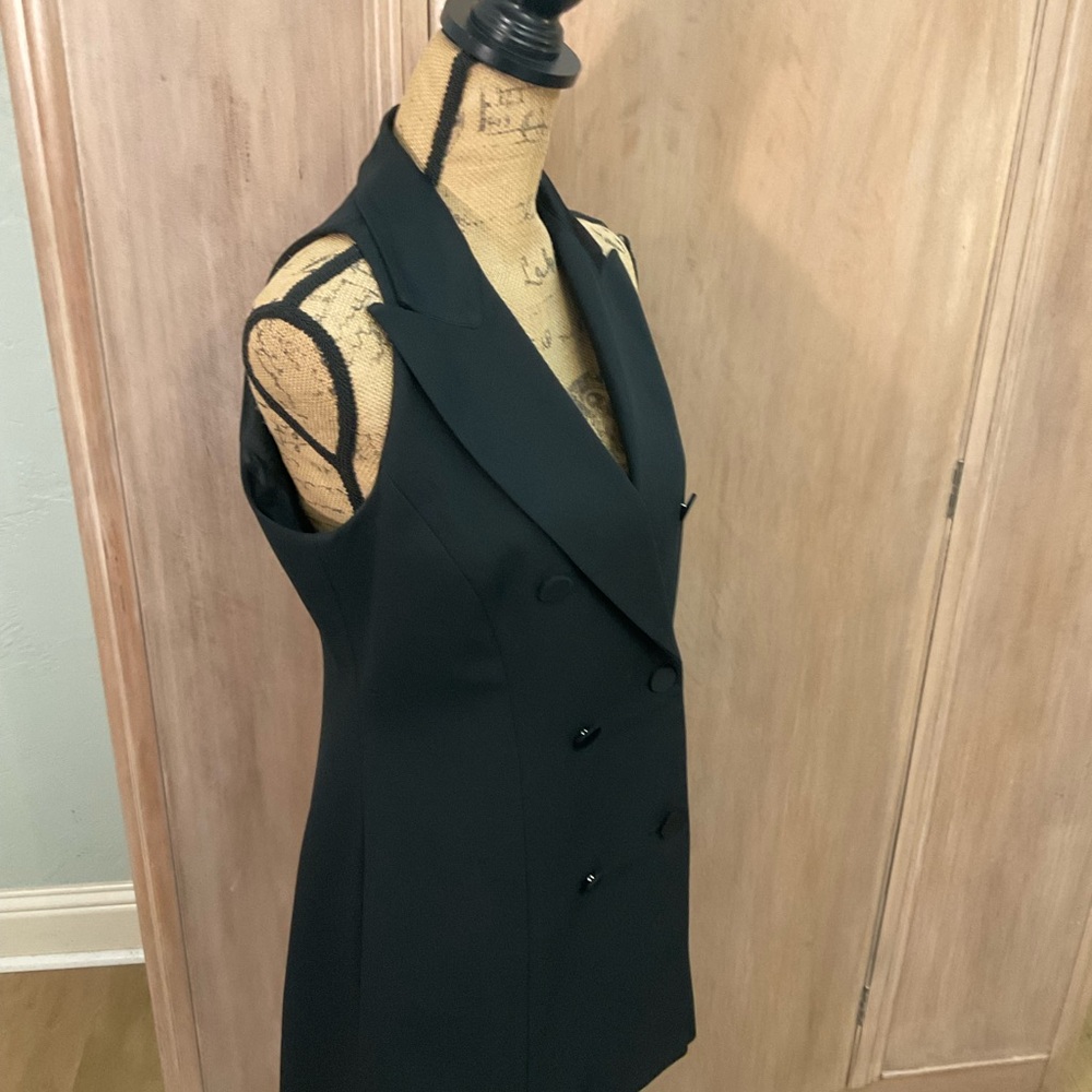 VTG 1996 Laundry Black Blazer Dress Double Breasted 90s Minimalist Chic CBK Sz 8 - Picture 15 of 16